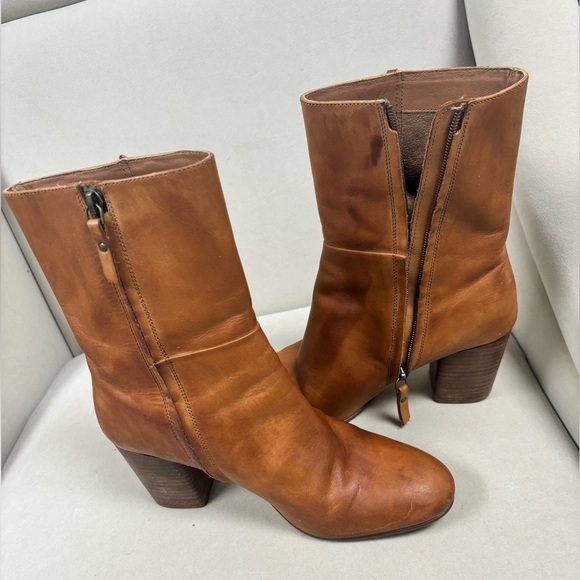 Seychelles Anthropologie Wild Ride Brown mid calf Women’s Leather Bootie 8.5 - Picture 5 of 7